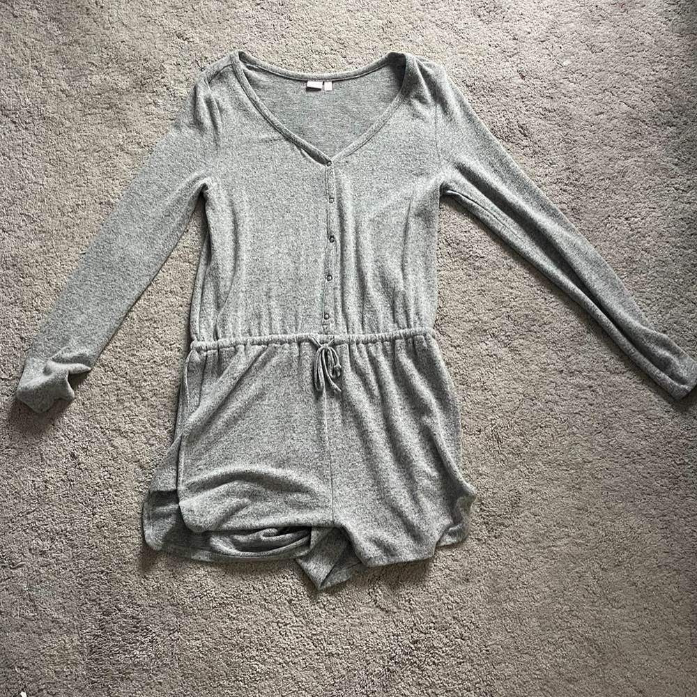 Gray Button Down Romper - image 2